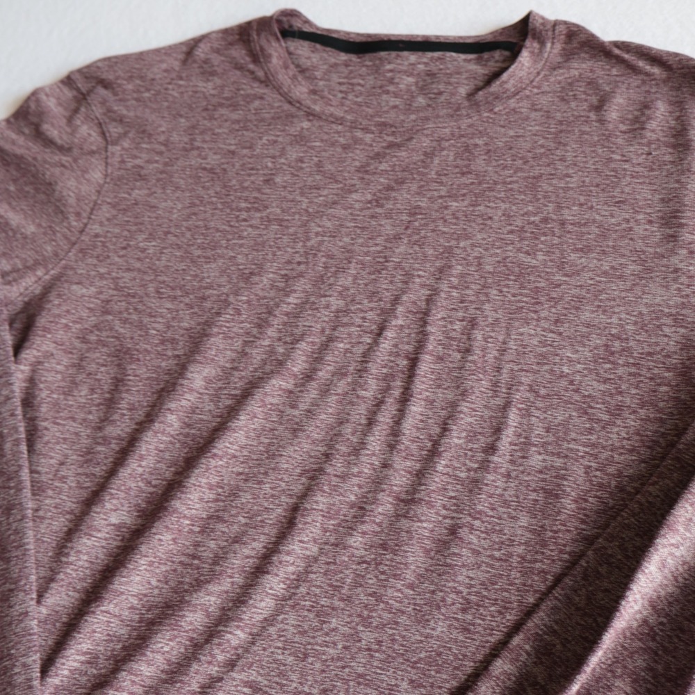 Lululemon Athletic Long Sleeve Shirt Mens Maroon Heathered Training Top Size XL
